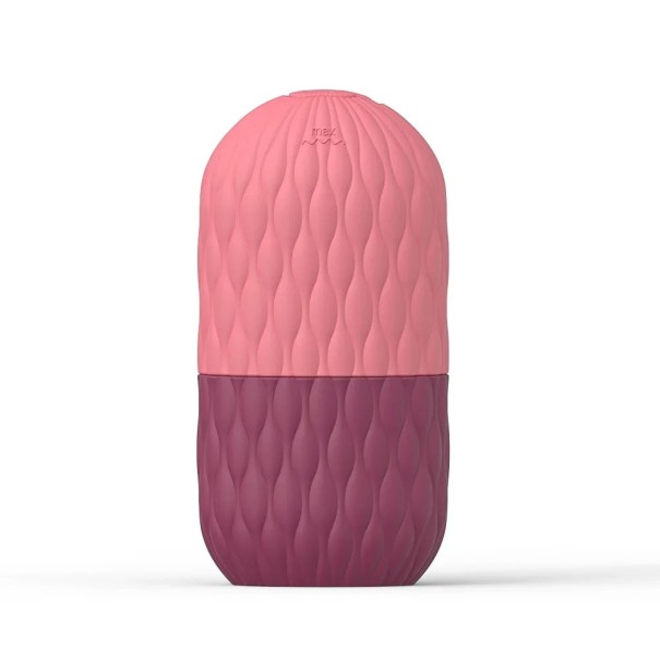 Kosmetická ledová kapsle z potravinářského silikonu se strukturovaným povrchem pro péči o pleť a zmírnění otoků 9,9 x 5,05 x 3,4 cm červená