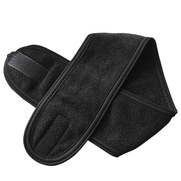 Kosmetik-Stirnband zum Abschminken. Verstellbares Haarband. Haarband 8,8 x 62 cm schwarz