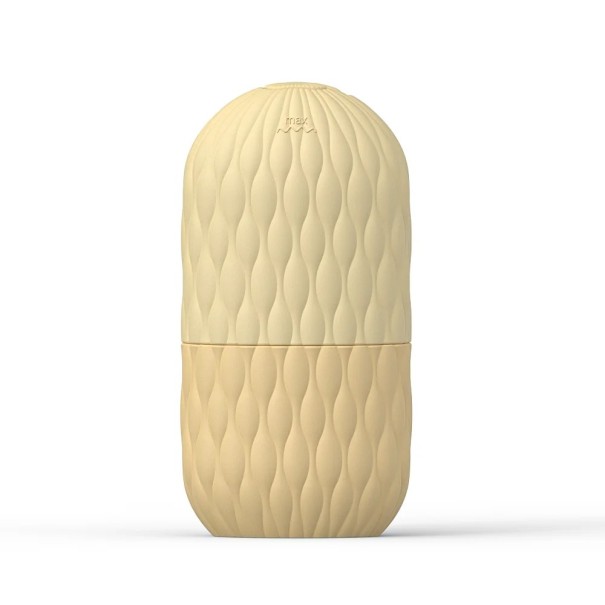 Kosmetisk iskapsel gjord av livsmedelsgodkänd silikon med en strukturerad yta för hudvård och svullnadslindring 9,9 x 5,05 x 3,4 cm gul