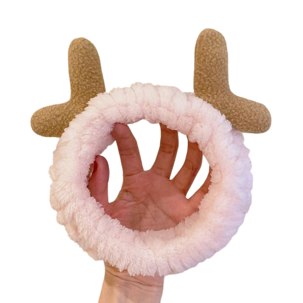 Kosmetisk pandebånd med horn G3090 rosa