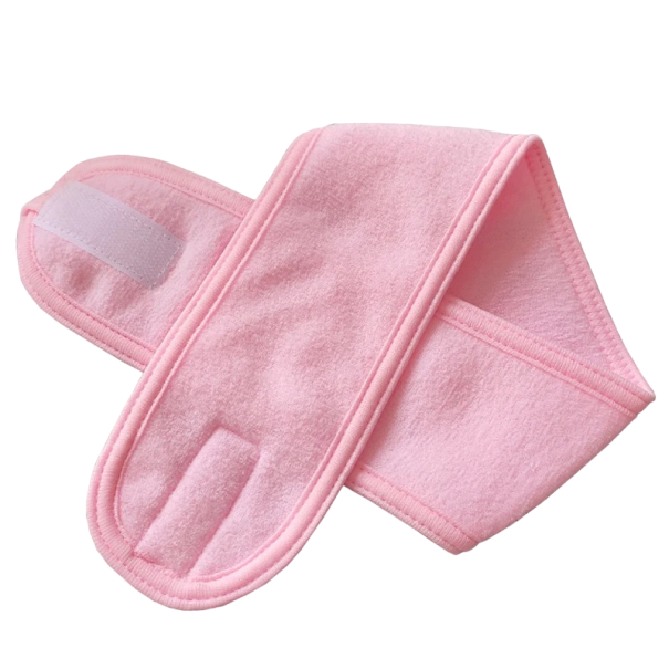 Kosmetisk pannband för att ta bort smink Justerbart pannband Hårpannband 8,8 x 62 cm rosa