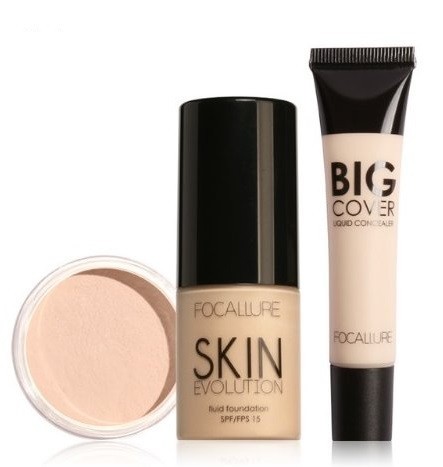 Kosmetisk set makeup + puder + concealer 4