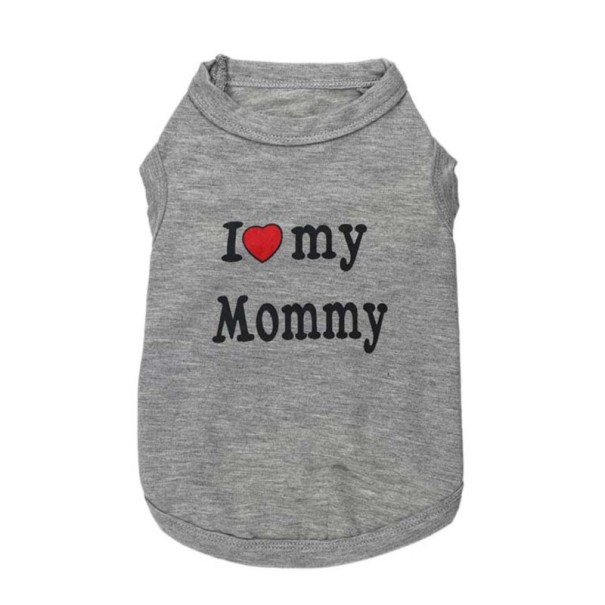 Kostium dla kota I LOVE MY MOMMY, I LOVE MY DADDY szary M I love my mommy
