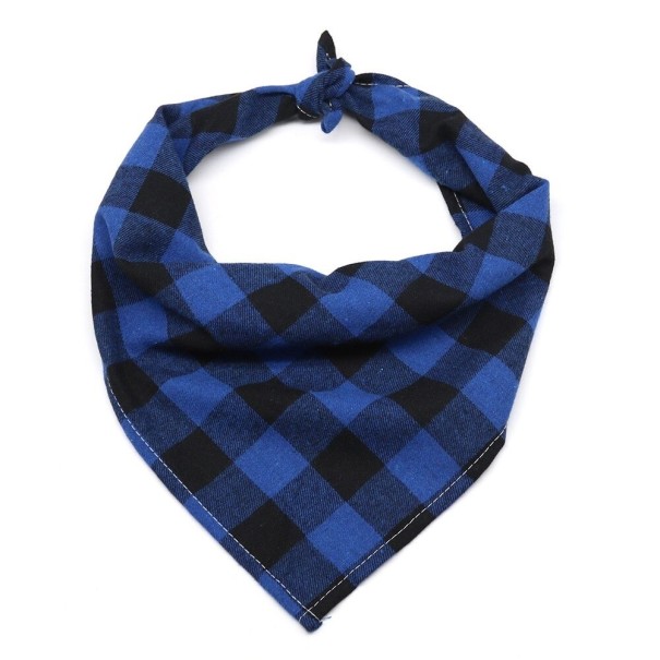 Kostkovaný šátek pro psy tmavě modrá L
