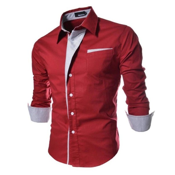 Koszula męska F466 czerwony L