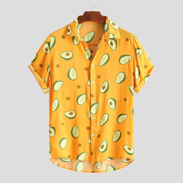 Koszula męska z awokado żółty M