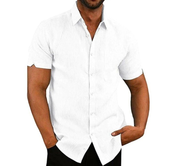 Koszula męska z krótkim rękawem F421 biały 3XL