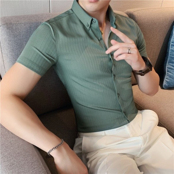 Koszula męska z krótkim rękawem F591 zielony S