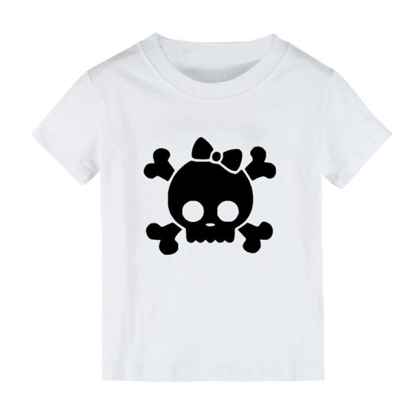 Koszulka dziecięca z czaszką biały 3