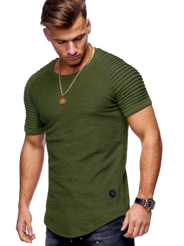 Koszulka męska T2053 zieleń wojskowa L