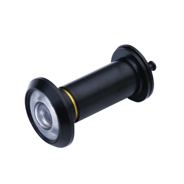 Κουμπί πόρτας 220° ευρυγώνιος οπτικός φακός 16 mm ABS ασφαλής οπτικός φακός για είσοδο μαύρο