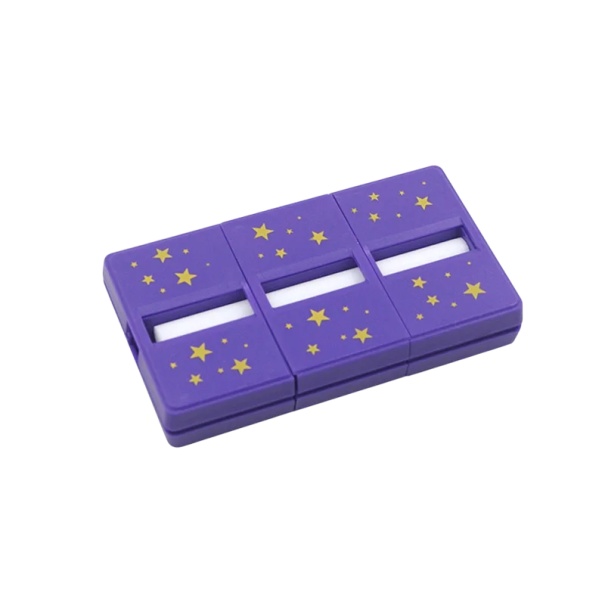 Kouzelnický trik Zlomená tužka 9 x 5 x 1 cm Magická oprava tužky Hvězdný design Dětská hračka Snadné kouzlo pro začátečníky Klasický trik fialová