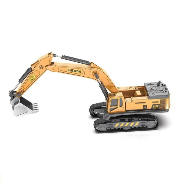 Kovový model bagru  Realistická stavební miniatura Detailní kovové provedení 1