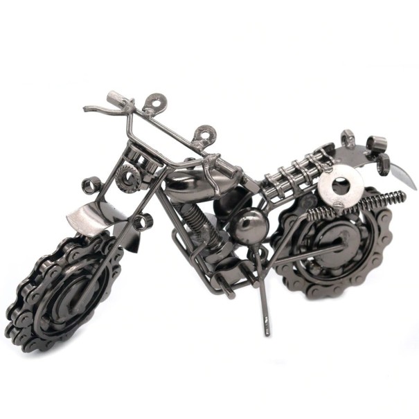 Kovový model motorky stříbrná