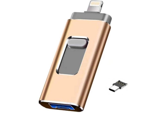 Kovový OTG flash disk zlatá 128GB