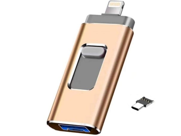 Kovový OTG flash disk zlatá 4GB