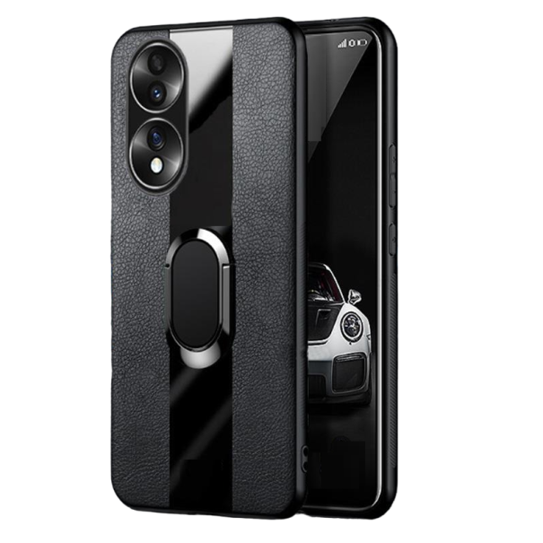 Kožené magnetické puzdro na Honor 80 čierna