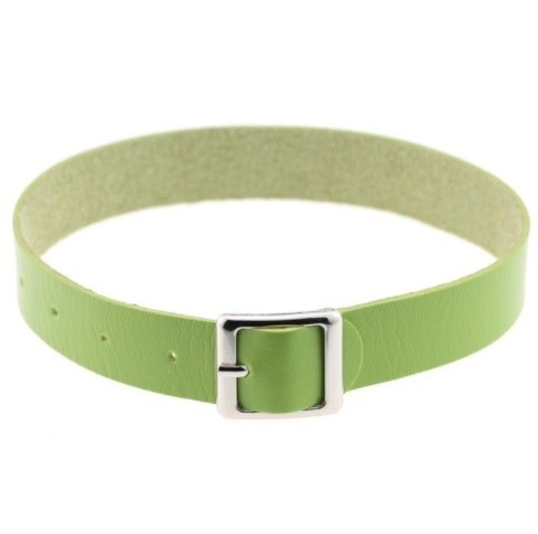 Kožený choker jako pásek s přezkou J3501 zelená