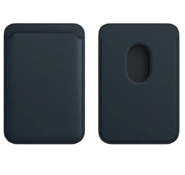 Kožený držák na karty s magnetem MagSafe na iPhone černá