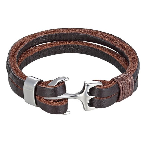 Kožený náramok s kotvou 17 cm 1