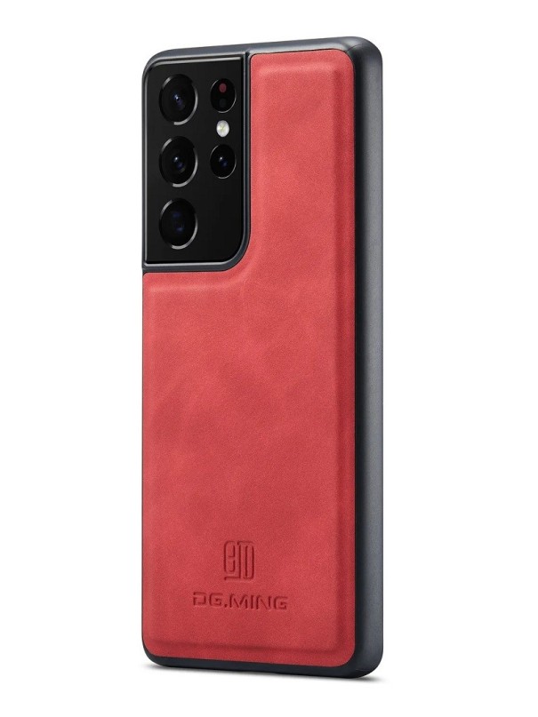 Kožený ochranný kryt s magnetem na Samsung Galaxy S20 FE červená
