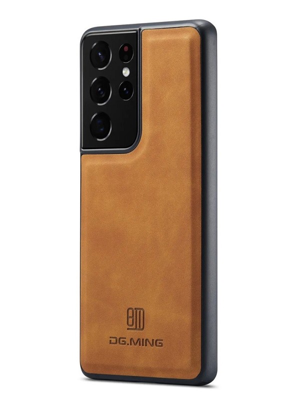 Kožený ochranný kryt s magnetom na Samsung Galaxy S23 Ultra žltá