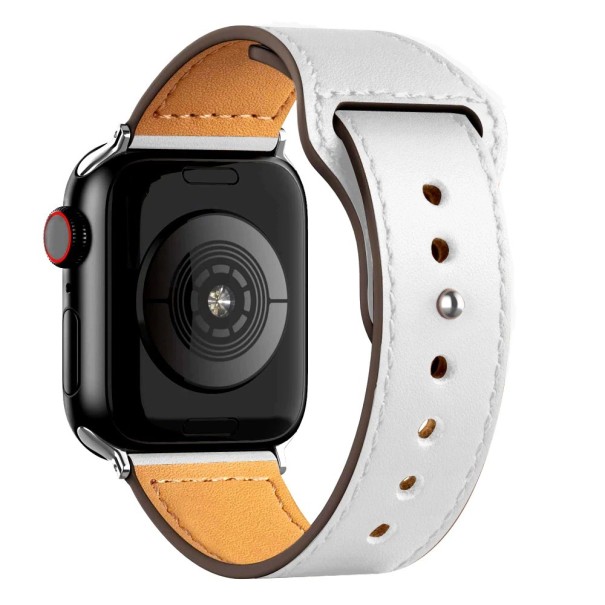 Kožený řemínek pro Apple Watch 42 mm / 44 mm / 45 mm T861 bílá