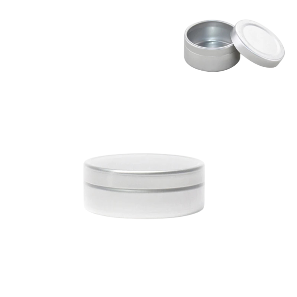 Kozmetická plniteľná dóza 5 ks 20 ml Hliníková hladká skrutkovacia nádobka strieborná 46 × 20 mm Obal na krém balzam masť kozmetiku 1