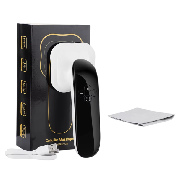 Kozmetický masér proti celulitíde 4v1 RF mikroprúdy červené LED 3 režimy 10 úrovní 17 cm USB-C dobíjací čierny na tvarovanie tela 1