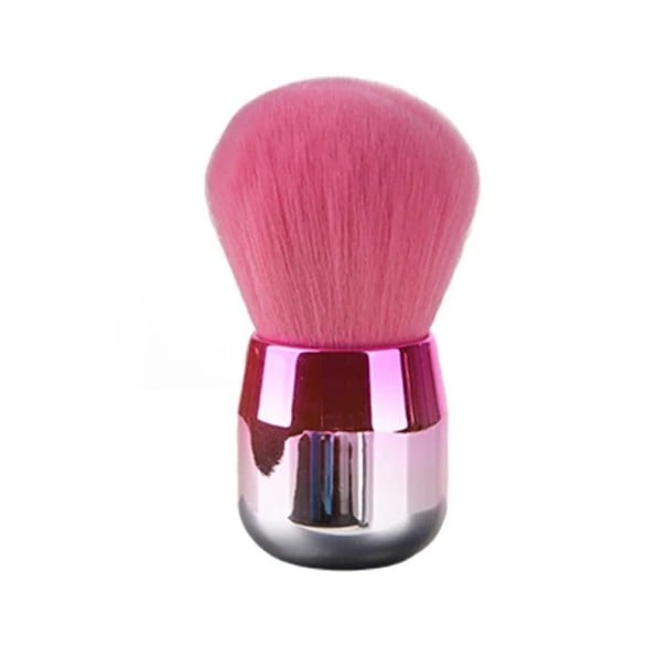 Kozmetický štetec 45-50 mm x 70-90 mm Profesionálny guľatý štetec v tvare huby na púder make-up Viacúčelový štetec s vláknitými vlasmi a lesklou rukoväťou strieborno-ružová