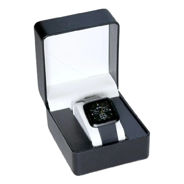 Krabička na hodinky s polštářem 11x10x7 cm PU kůže pevné dárkové pouzdro pro uložení náramkových hodinek a prezentaci černá