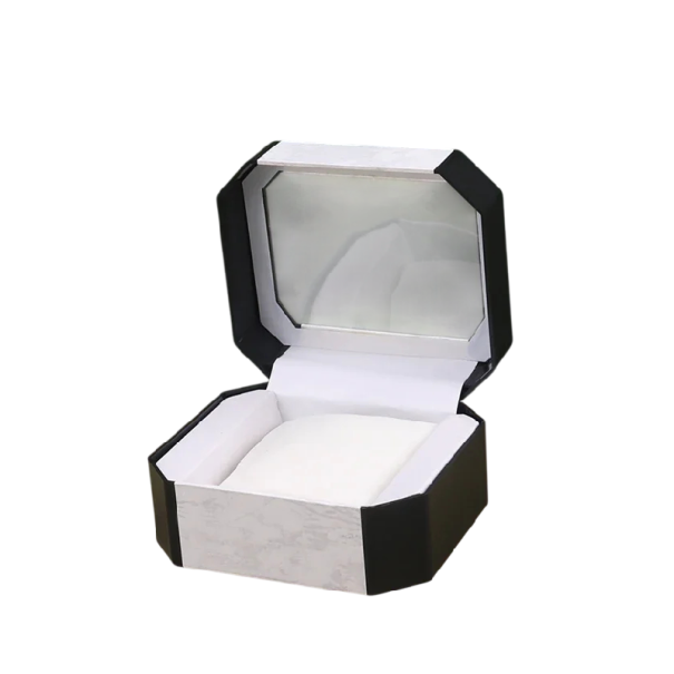 Krabička na hodinky s polštářkem 11x9,5x6 cm akryl dárkové pouzdro na náramkové hodinky pro uložení a vystavení doma bílá