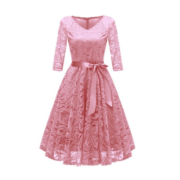 Krajkové šaty Giada růžová XS