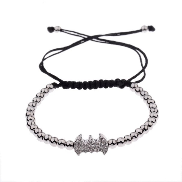 Kralen vleermuis armband zilver