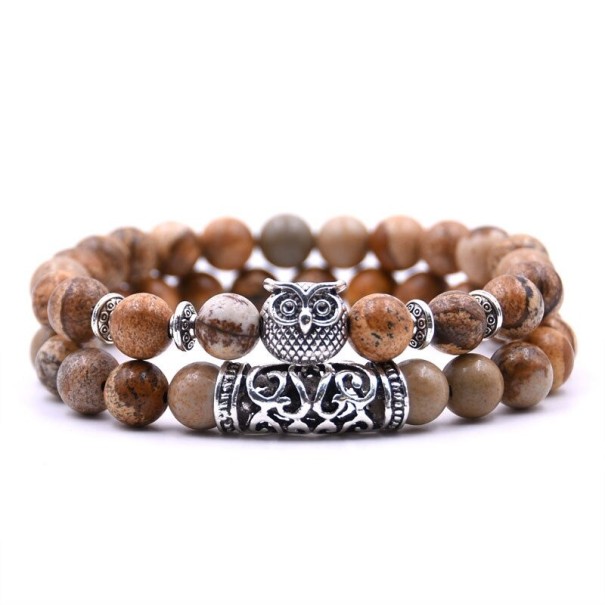 Kralenarmband met uil 2 stuks