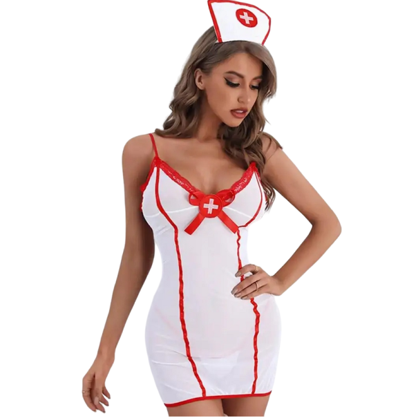 Krankenschwester-Kostüm für Damen, Cosplay, Krankenschwester-Kostüm, Halloween-Kostüm, sexy Damen-Krankenschwester-Kostüm M