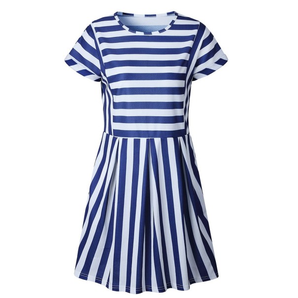Krátké šaty pruhované modrá XL