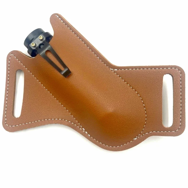 Kratzfestes Etui für Klappmesser 16 x 15 cm Schützendes Gürteletui Leichte Messerhülle mit Gürtelschlaufe Robustes Etui für EDC-Messer braun