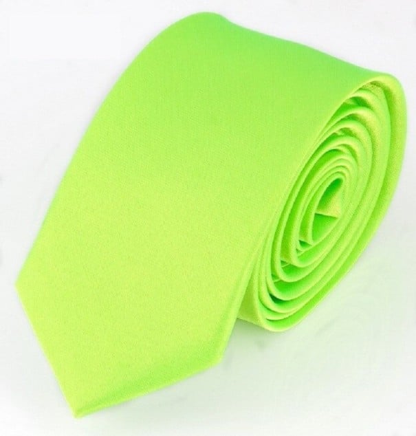 Kravata T1202 neonová zelená