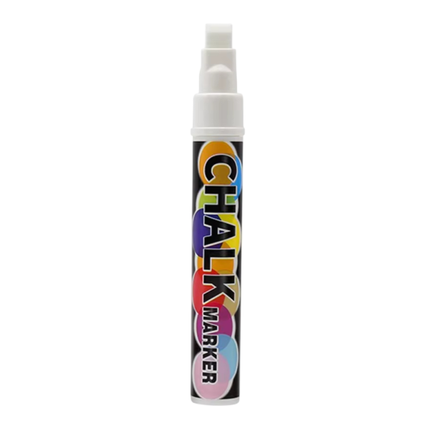 Kreidemarker mit abwischbarer flüssiger Kreide fluoreszierender Graffiti-Stift Filzspitze 10 mm Weiße Farbe Für große Beschriftungen und Zeichnungen auf Tafeln