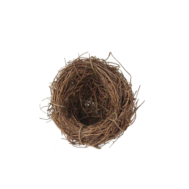 Kreisförmiges Rattan-Vogelhaus natur 6x4 cm braun geflochten dekorativ für Käfig Voliere Garten für Vögel