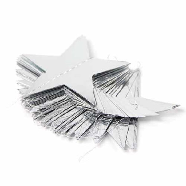 Κρεμαστή γιρλάντα με αστέρια ασημί