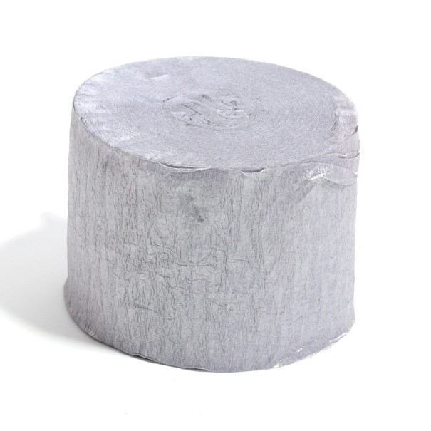 Krepový papier rolka 4,5 cm x 25 m farebný dekoratívny papier na balenie darčekov kvetín a kreatívne tvorenie ozdôb strieborná