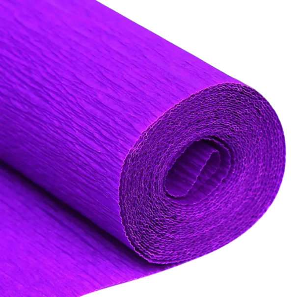 Krepový papír barevný 250 × 50 cm dekorativní krepák na tvoření balení dárků a aranžování květin tmavě fialová