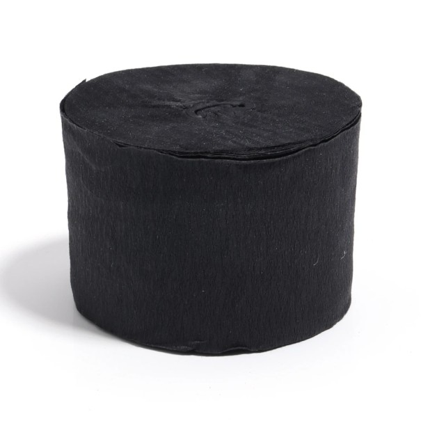 Krepový papír role 4,5 cm x 25 m barevný dekorativní papír pro balení dárků květin a kreativní tvoření ozdoby černá