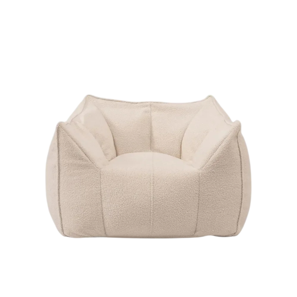 Křesílko pro jednoho 80x80x80 cm pohodlné komfortní polstrované sedací křeslo s opěradlem moderní designový doplněk do obývacího pokoje béžova
