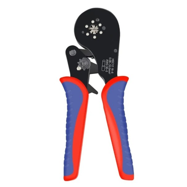 Krimpovací kleště HSC12 16-6 205 mm Mini kleště na trubkové koncovky Elektrické svorky 0,08–16 mm² 30-5 AWG Profesionální ruční nářadí modrá