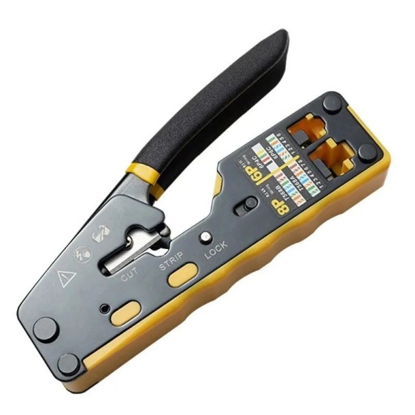 Krimpovací kleště ZoeRax RJ45 průchozí kleště pro ethernetové konektory Cat6 Cat5 Cat5e s náhradní čepelí Profesionální nářadí 13,3x2,1x3,5 cm 1