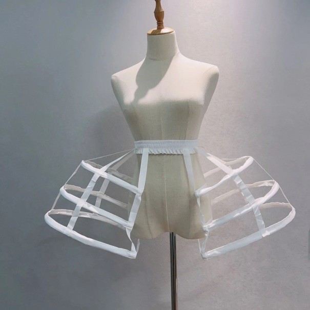 Krinolína cintura 50–90 cm comprimento 38 cm Saia de estrutura circular com aros para vestidos de noiva e de baile para volume de saia branco