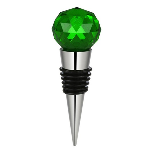 Kristallen wijnstopper groen